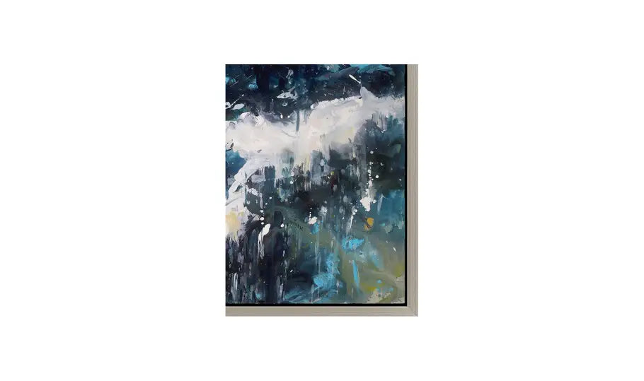 Crashing Waves Abstract Framed Canvas