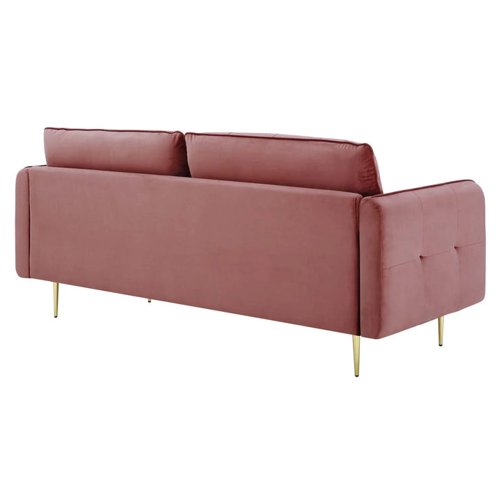 Cromane Tufted Velvet Sofa - Dusty Rose