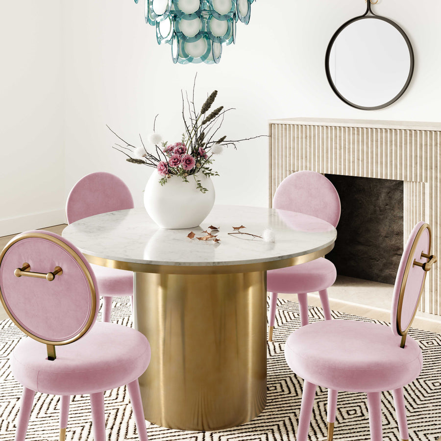 Ella Bubblegum Velvet Dining Chair