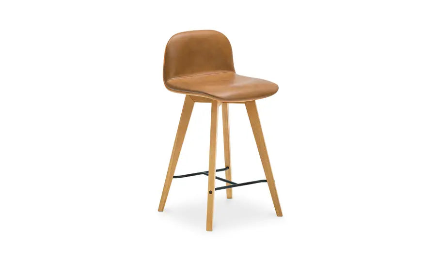 Freya Tan Leather Counter Stool