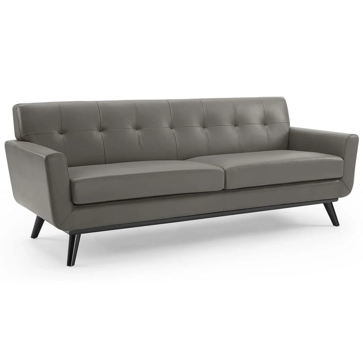 Gage Top Grain Leather Lounge Sofa - Gray