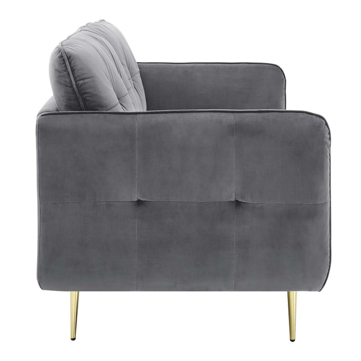 Cromane Tufted Velvet Sofa - Gray