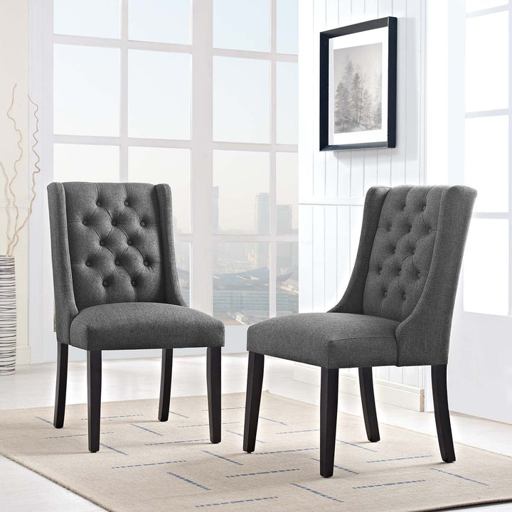 Troban Fabric Dining Chair Set of Two - Charcoal