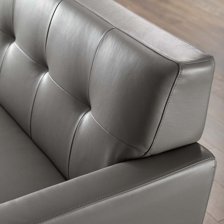 Gage Top Grain Leather Lounge Sofa - Gray