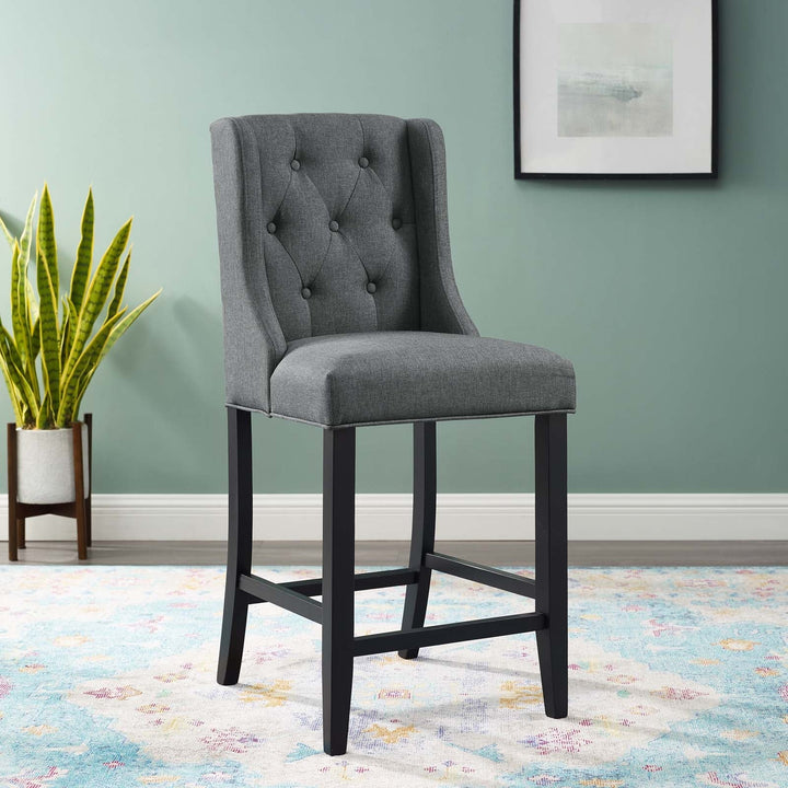 Troban Upholstered Fabric Counter Stool - Dark Gray