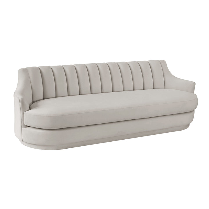 Hazel Light Grey Velvet Sofa