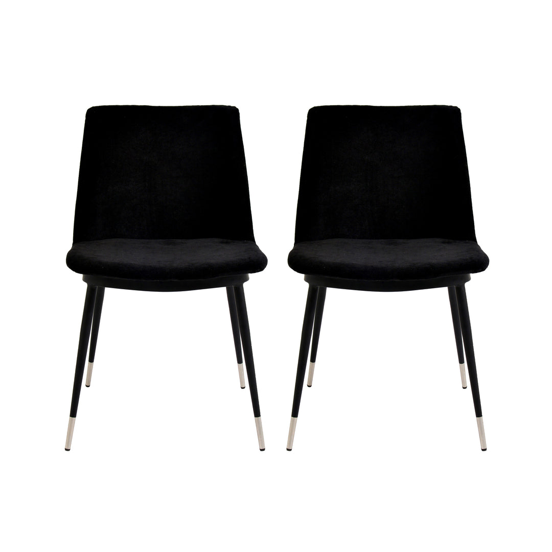Luca Velvet Side Chair - Black