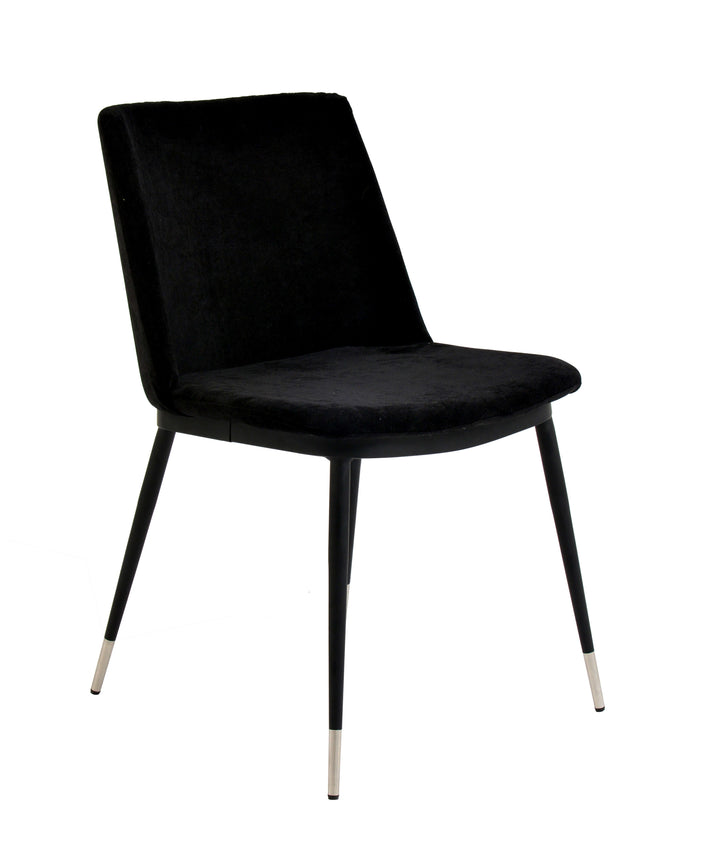 Luca Velvet Side Chair - Black