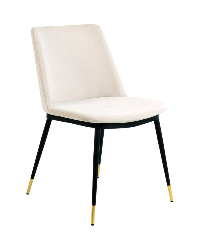 Luca Velvet Side Chair - Cream