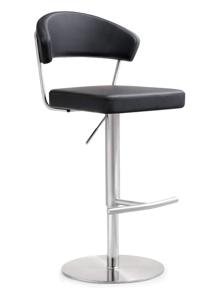 Luna Black Steel Adjustable Barstool