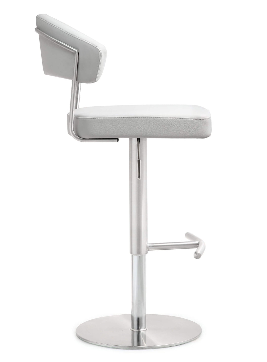 Luna White Steel Adjustable Barstool