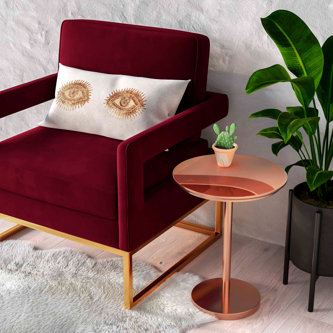 Olivia Maroon Velvet Chair