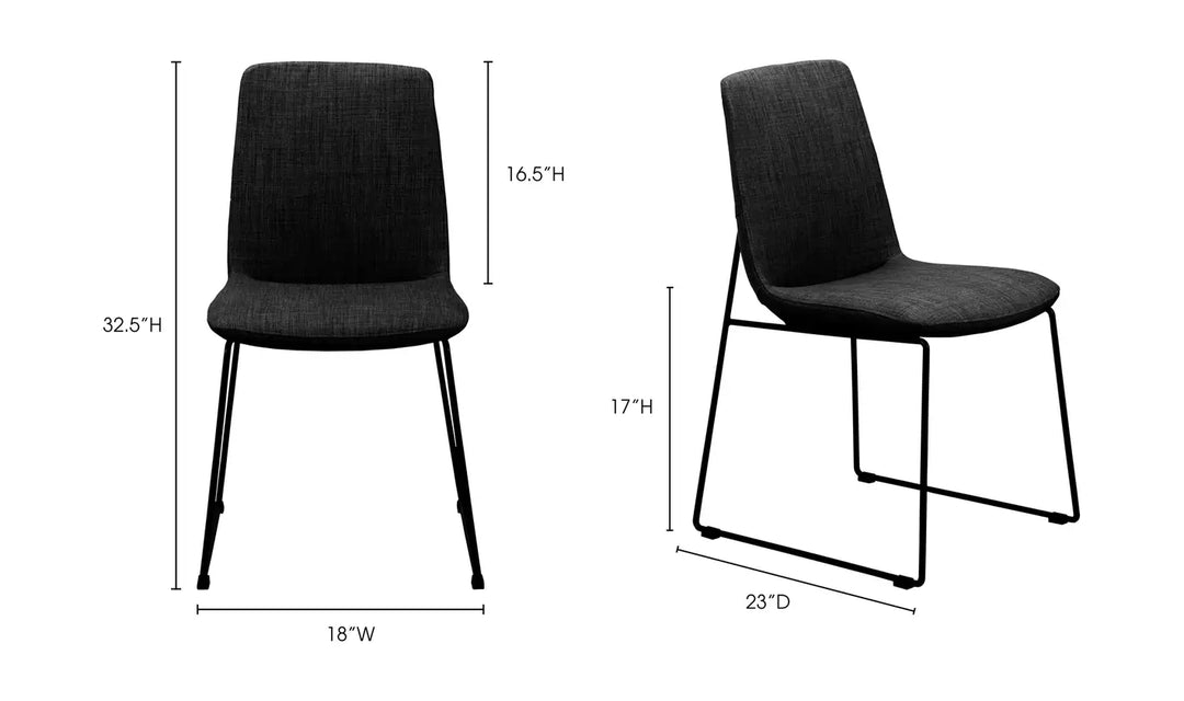 Rachel Dining Chair Set of Two - Black