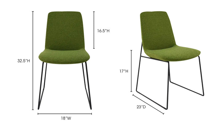 Rachel Dining Chair Set of Two - Green