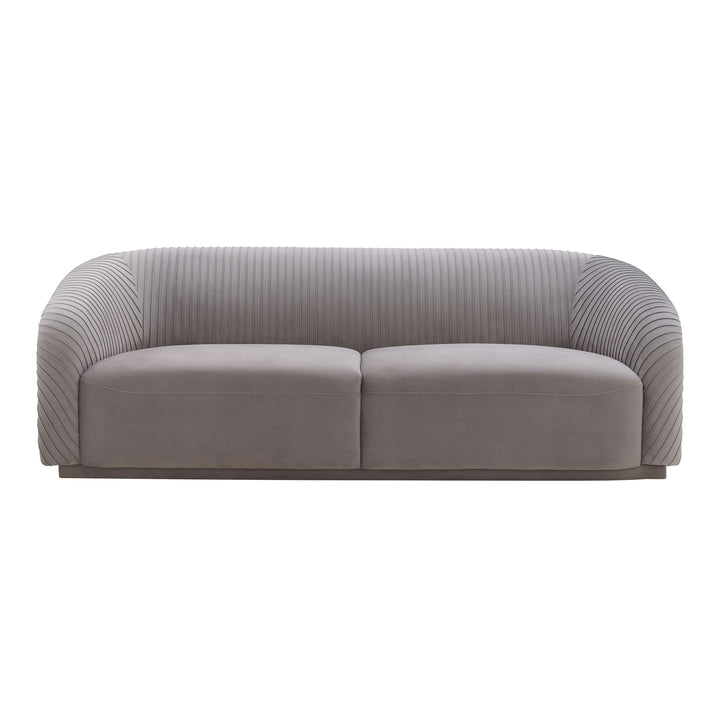 Skye Pleated Grey Velvet Sofa