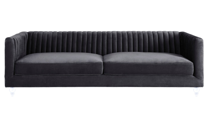 Skyline Grey Velvet Sofa