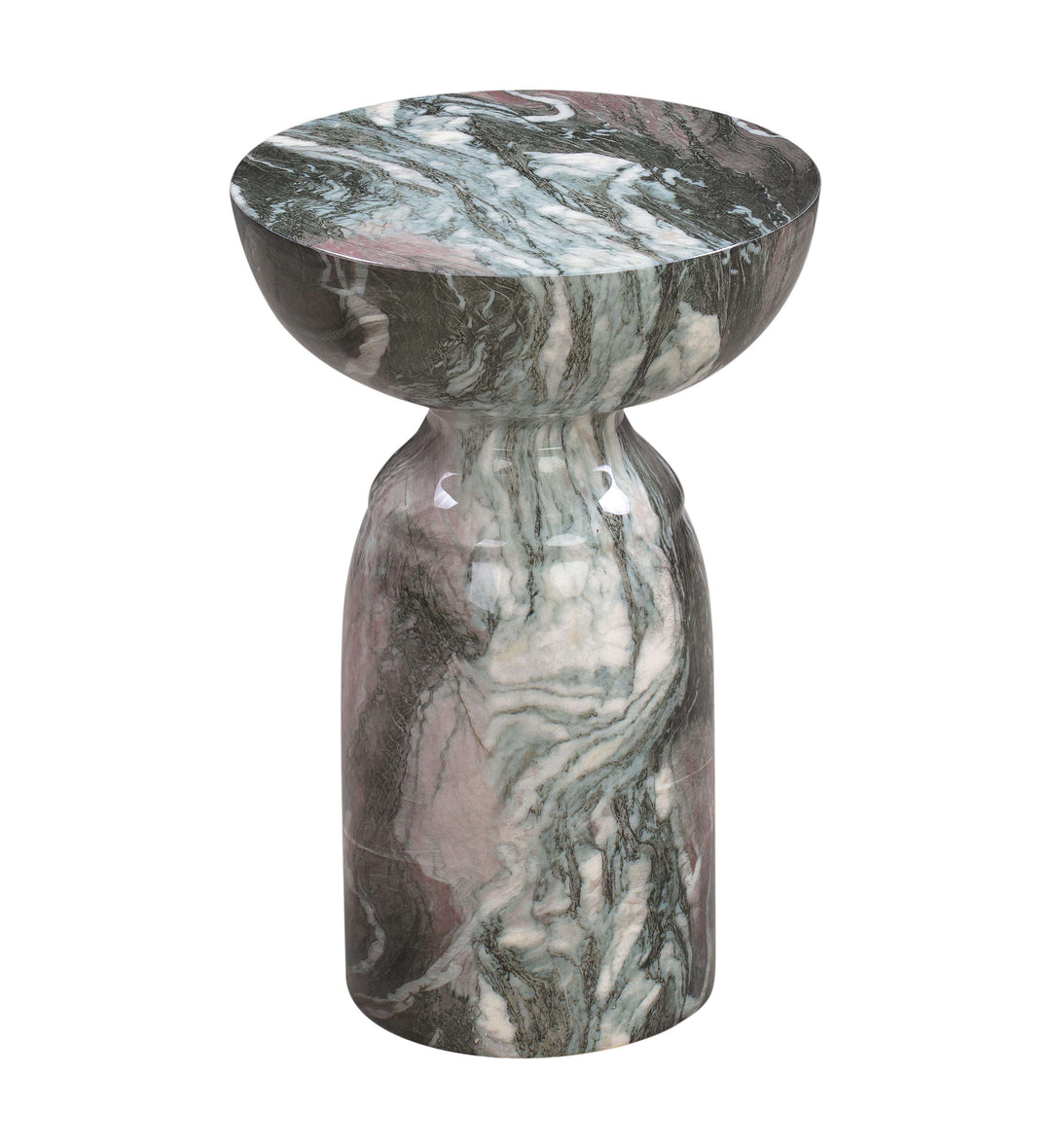 Street Grey And Blush Marble Side Table