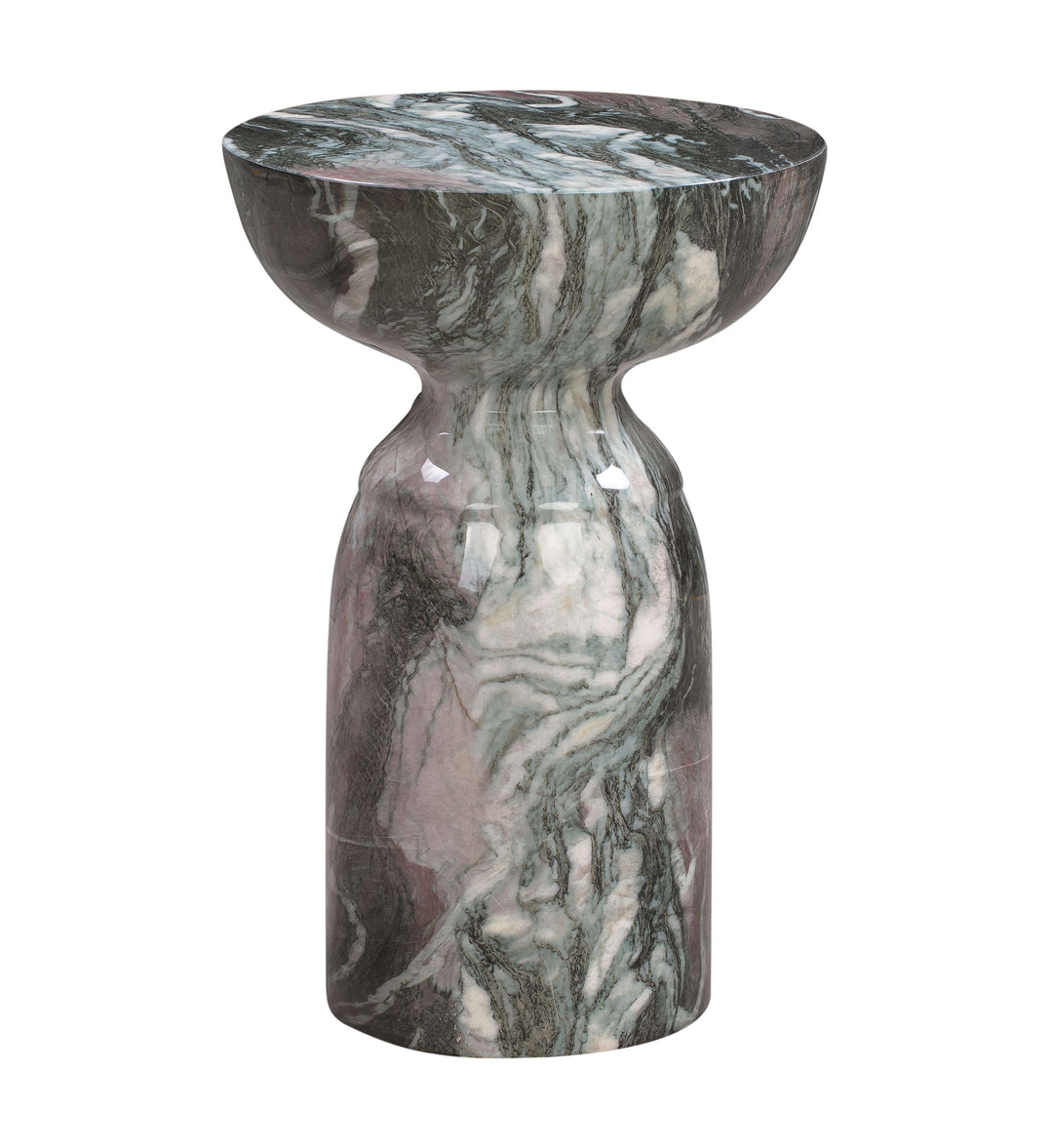 Street Grey And Blush Marble Side Table