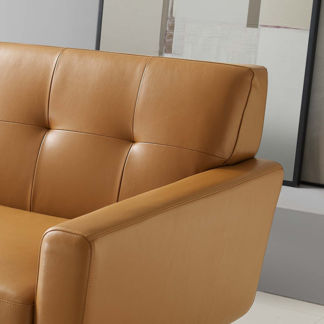 Gage Top Grain Leather Lounge Sofa - Tan
