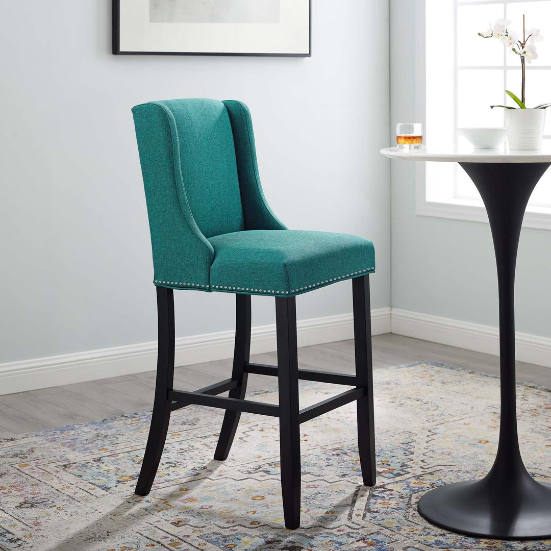 Rona Upholstered Fabric Bar Stool - Teal