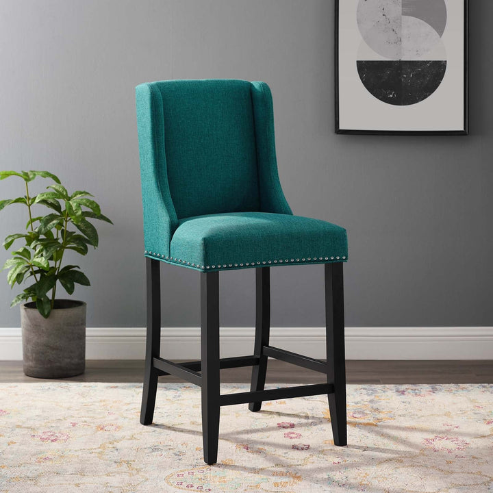 Rona Upholstered Fabric Counter Stool - Teal