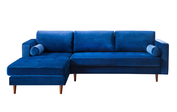 Tilden Velvet Sectional LAF - Navy