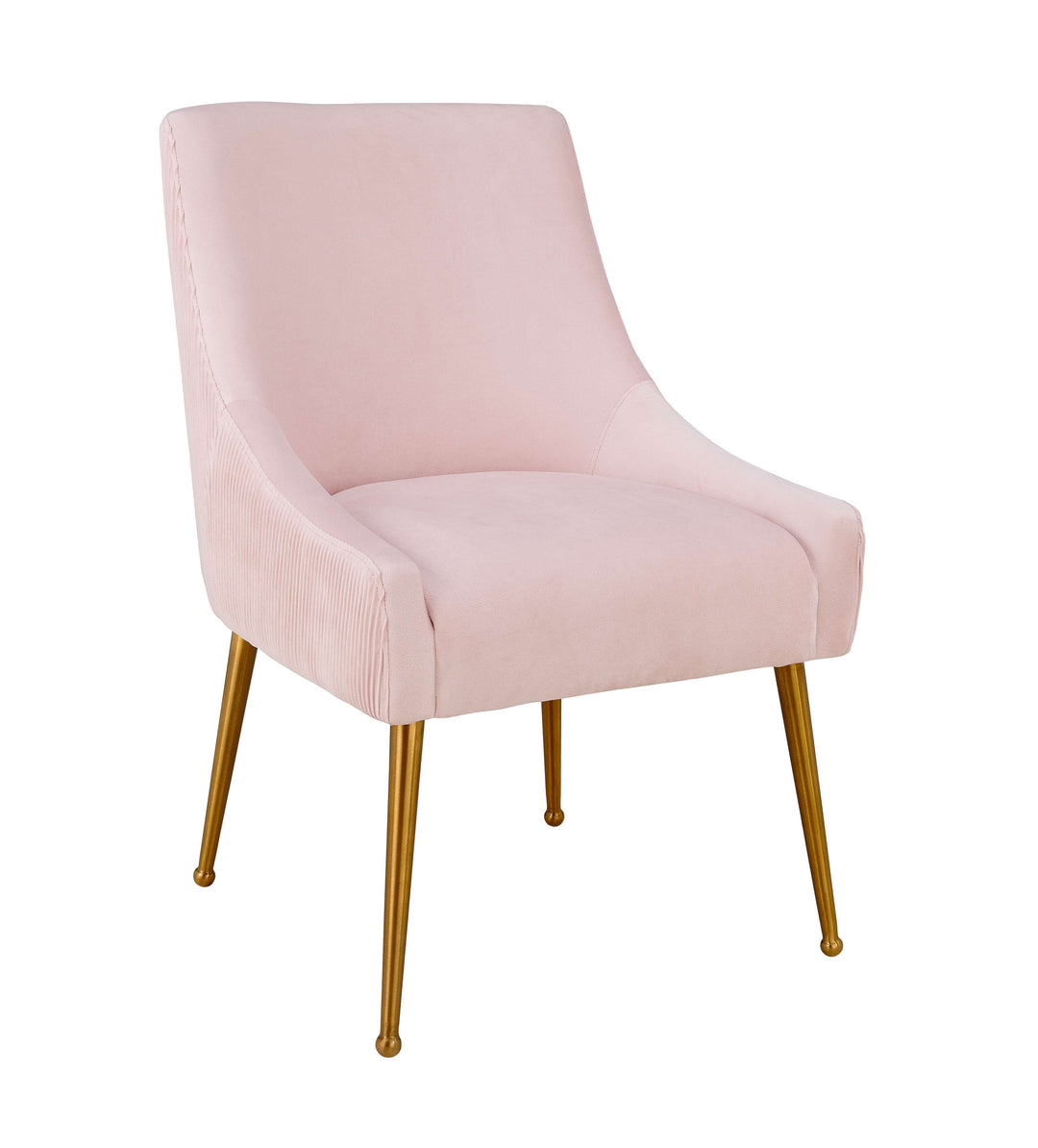 Tori Pleated Velvet Side Chair - Rose