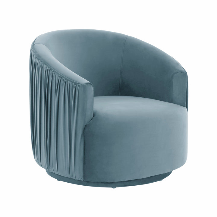 UK Blue Pleated Swivel Chair