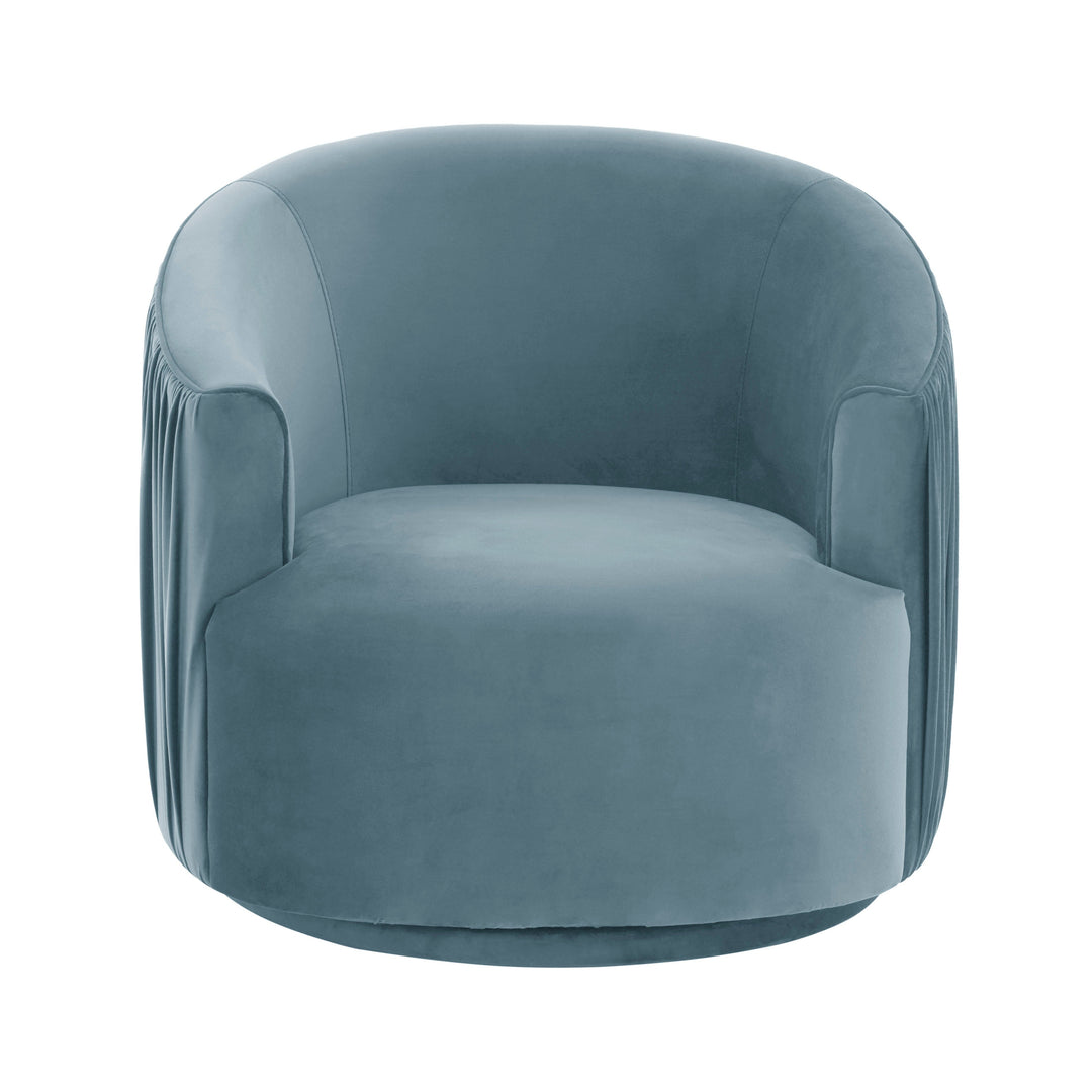 UK Blue Pleated Swivel Chair
