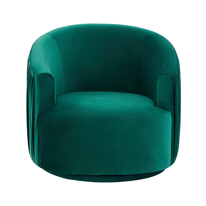 UK Forest Green Pleated Swivel Chair