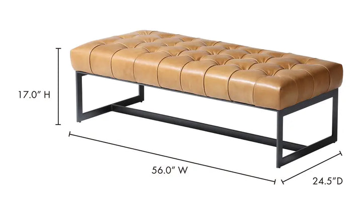 William Leather Bench