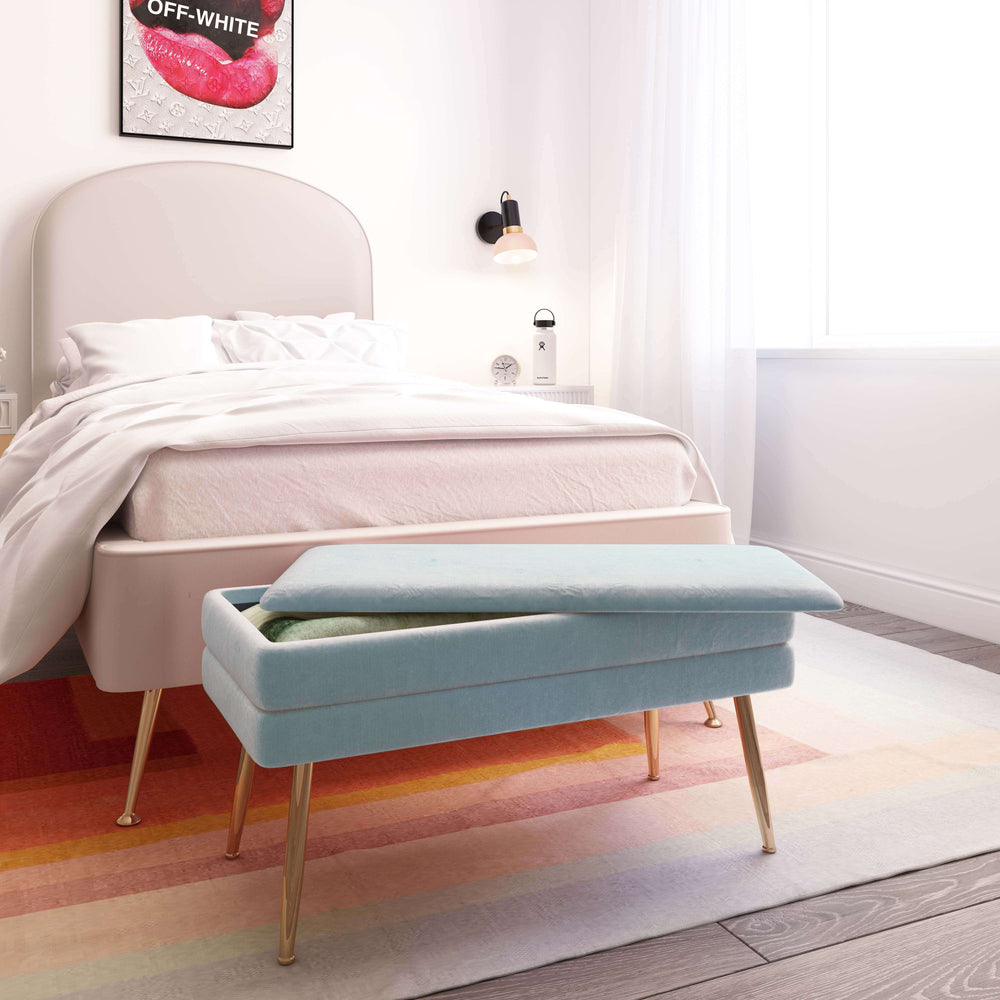 Zivana Sea Blue Storage Bench